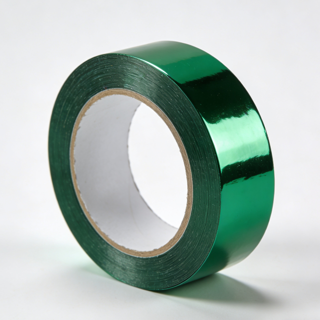 Rollo de cinta adhesiva de poliéster verde